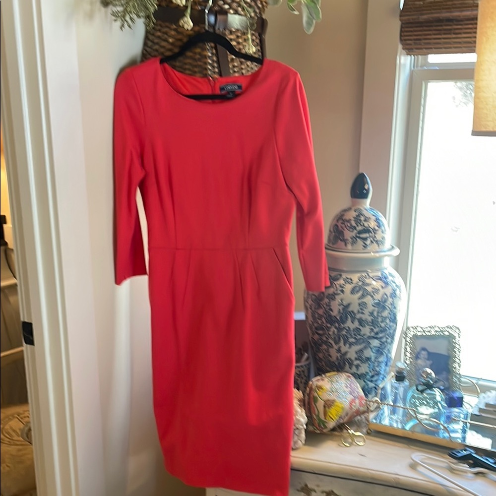 Elegant hot peach/orange Lands End, and Dress